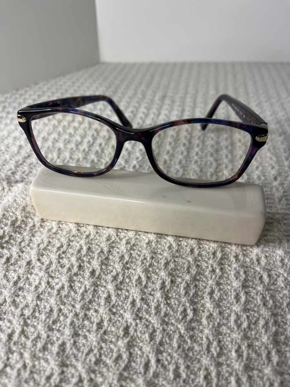 Coach Purple Confetti (preowned glasses), with lenses, gold Coach logo on sides
